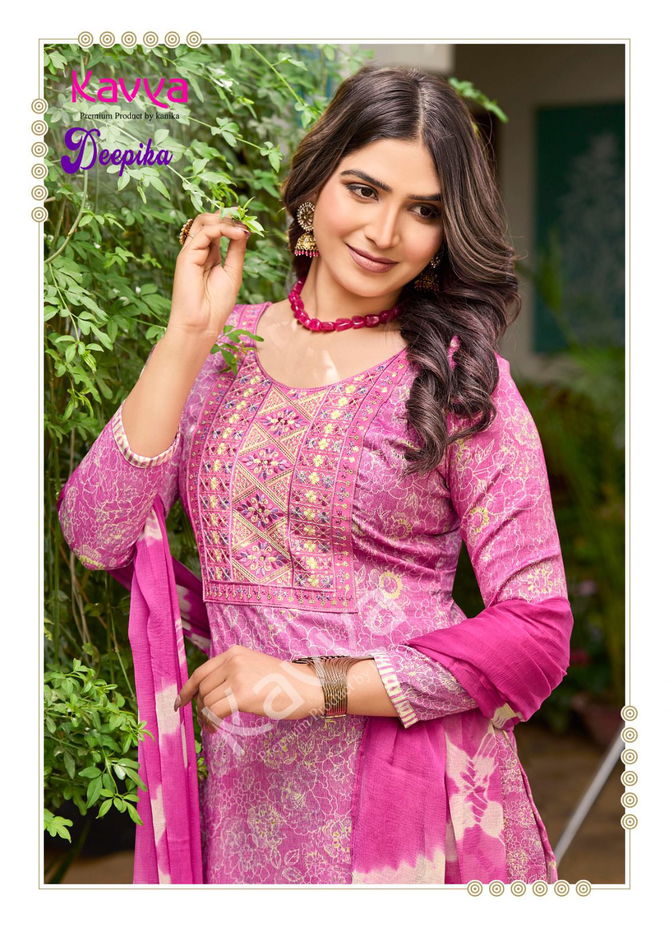 Deepika Vol 14 By Kavya Printed Embroidery Kurti With Bottom Dupatta Wholesale Market In Surat With Price
